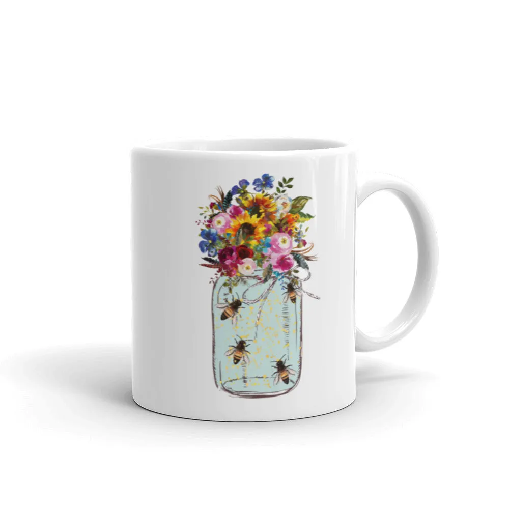 Bees in a Jar Ceramic Mug
