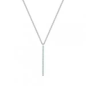 Birks White Gold and Diamond Vertical Diamond Bar Necklace