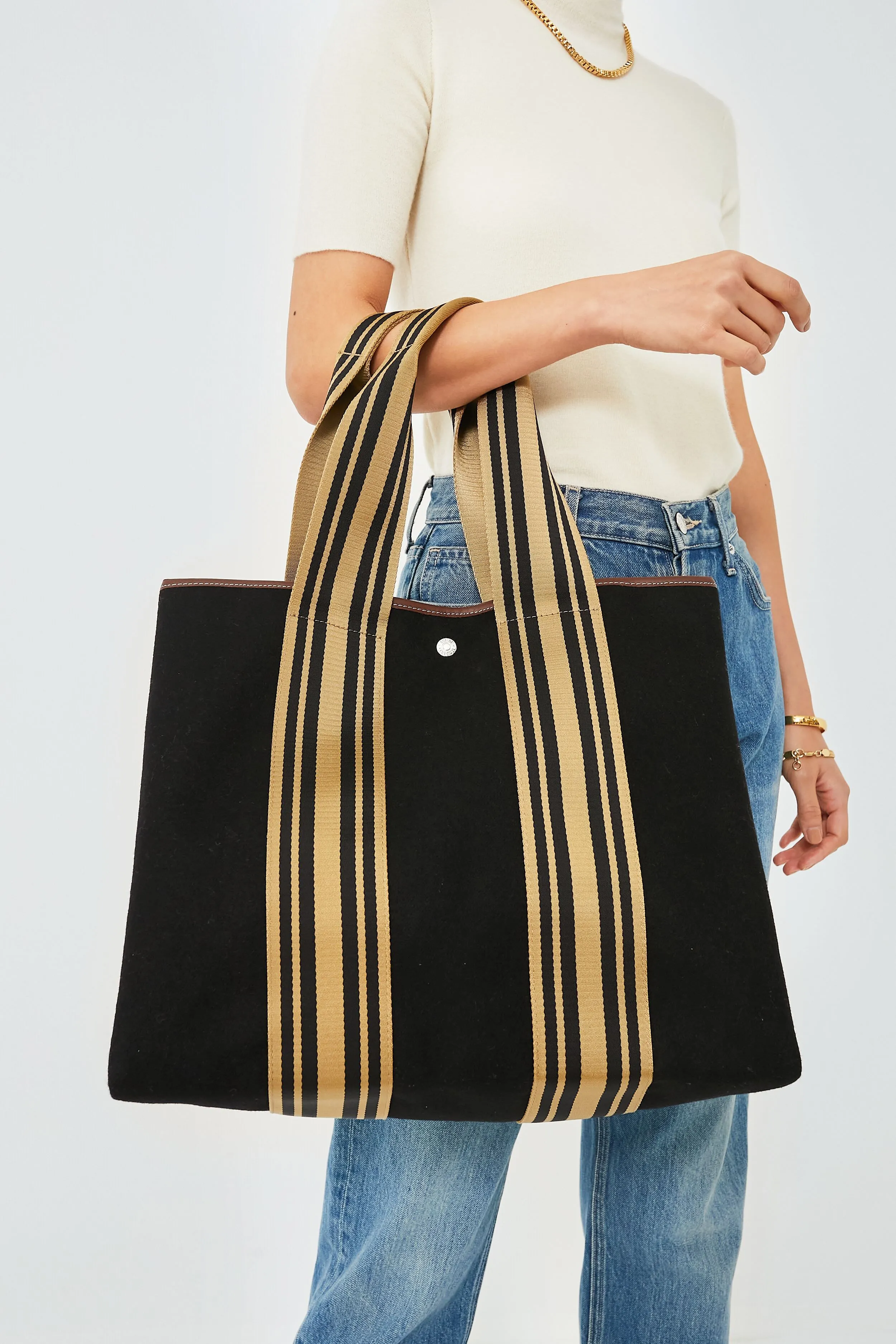 Black Flannel Equestrian Traversee L Tote