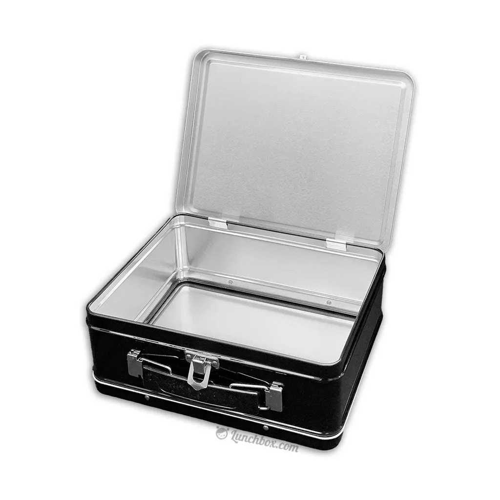 Black Medium Plain Metal Lunch Boxes - Case of 36