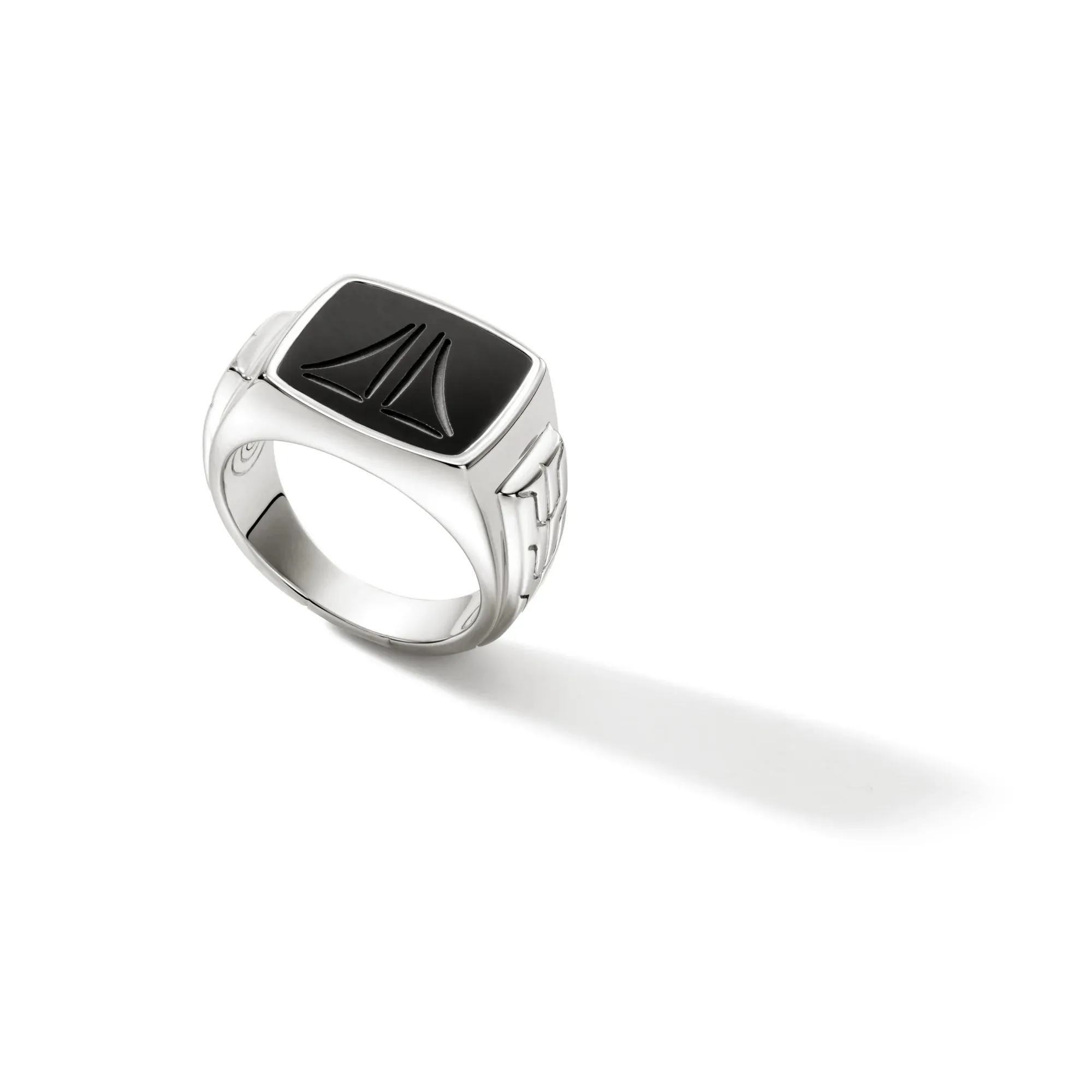 Black Onyx Carved Signet Ring