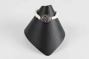 Bone with pave diamond bead