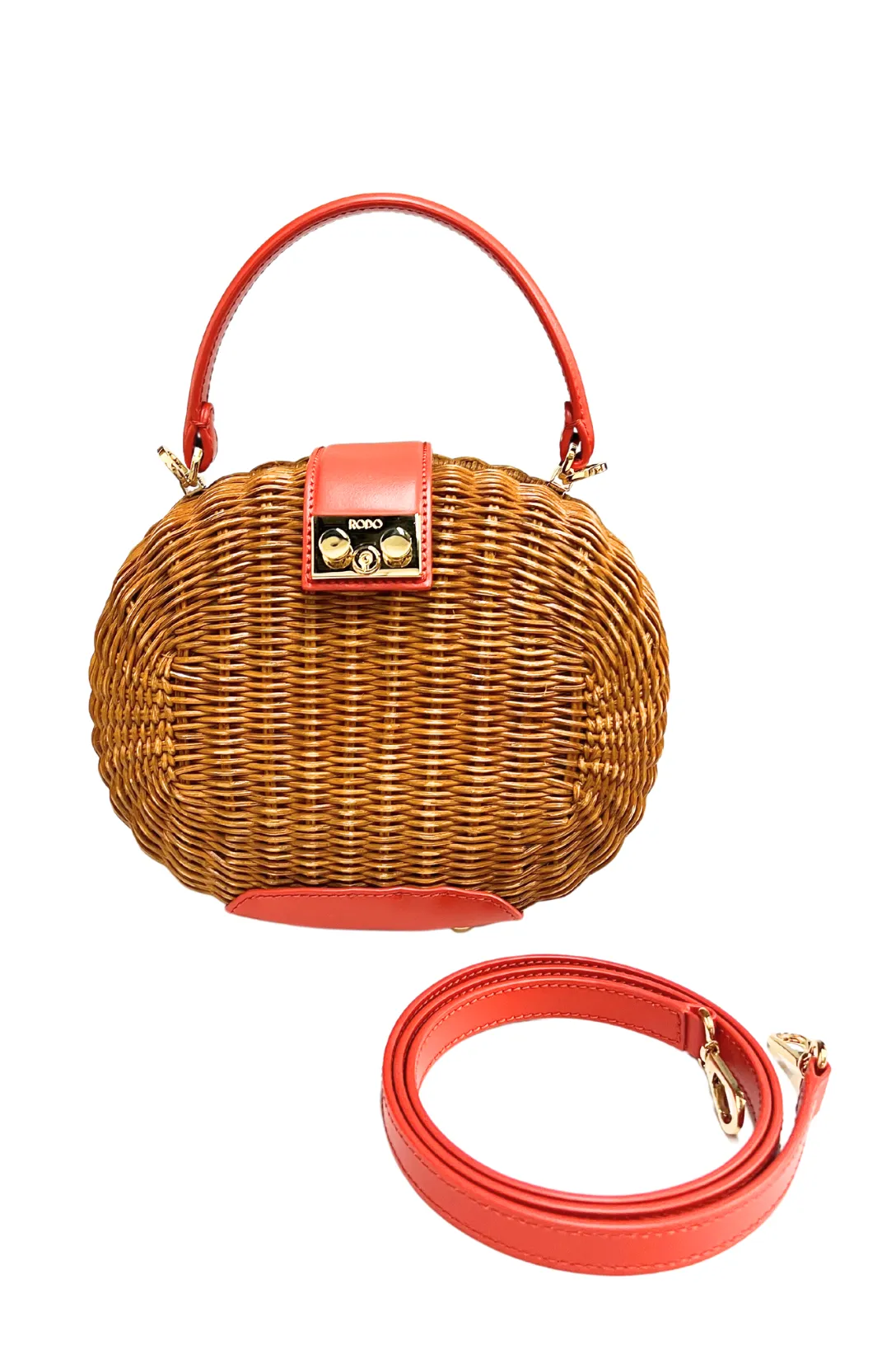 Brigitte Wicker Bag | Brick