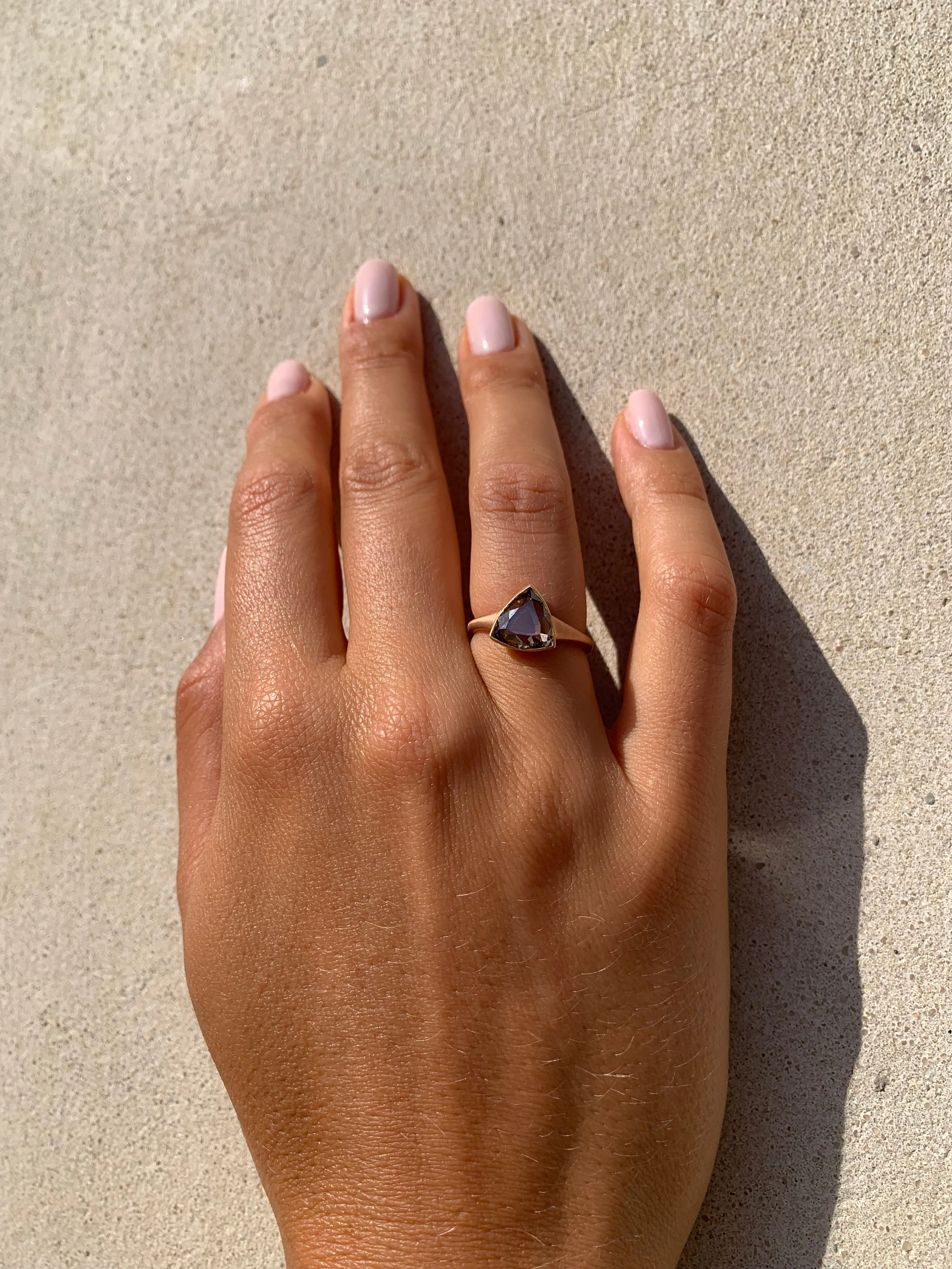 Brown Triangle Fancy Ring