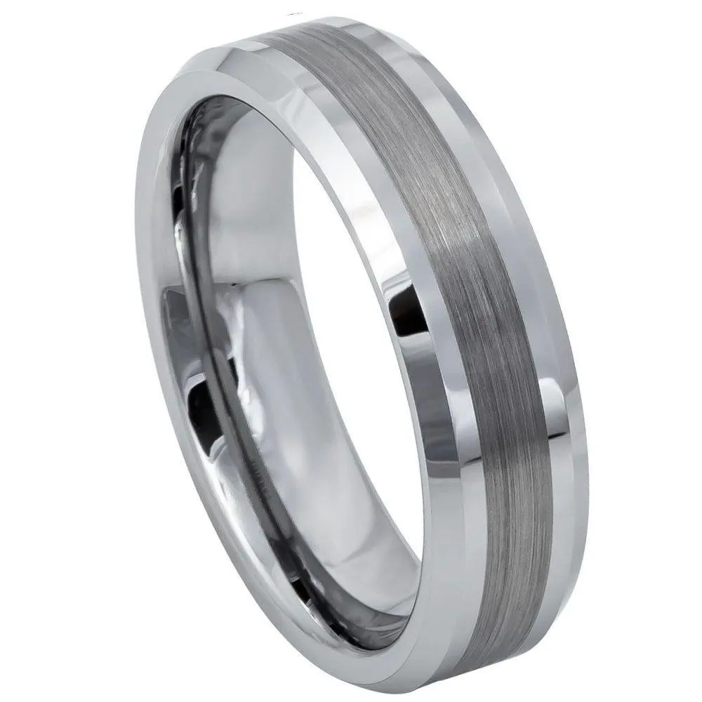 Brushed Center Shiny Lines on each side Beveled Edge - 6mm