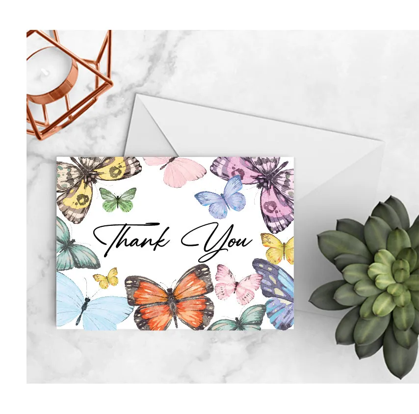 Butterfly Watercolor Thank You Cards