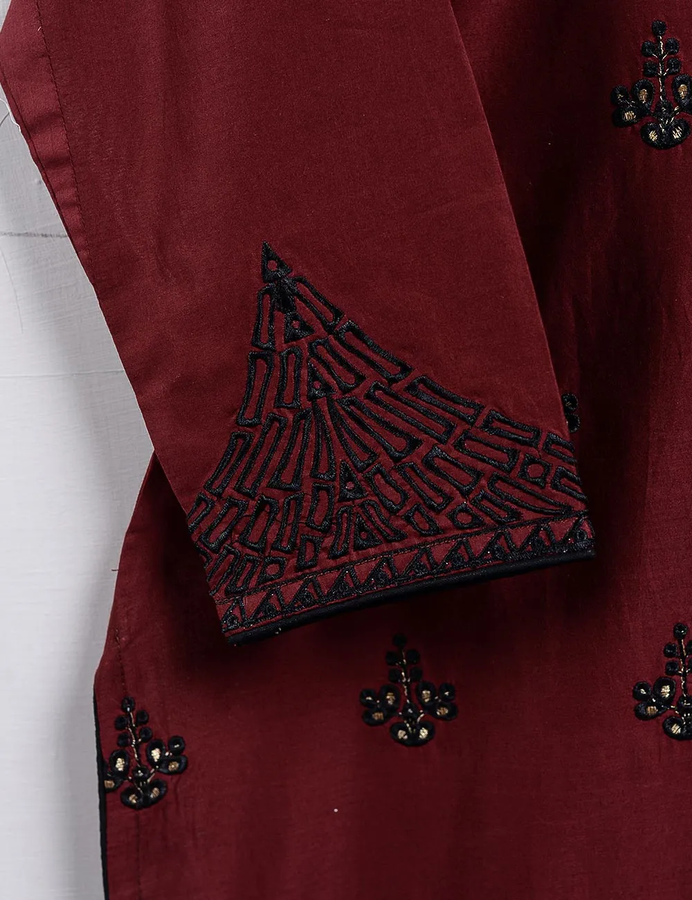 Cambric Embroidered Kurti - Glimps - T20-006-Red