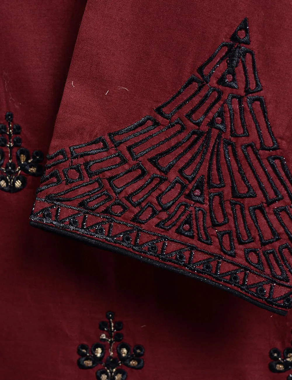 Cambric Embroidered Kurti - Glimps - T20-006-Red