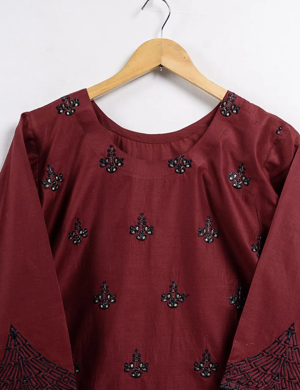 Cambric Embroidered Kurti - Glimps - T20-006-Red