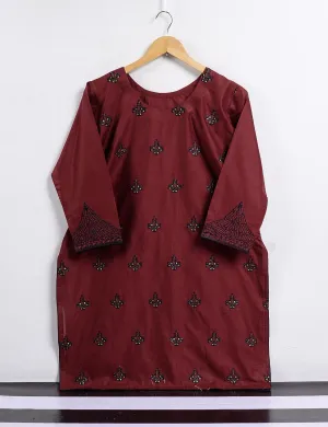 Cambric Embroidered Kurti - Glimps - T20-006-Red