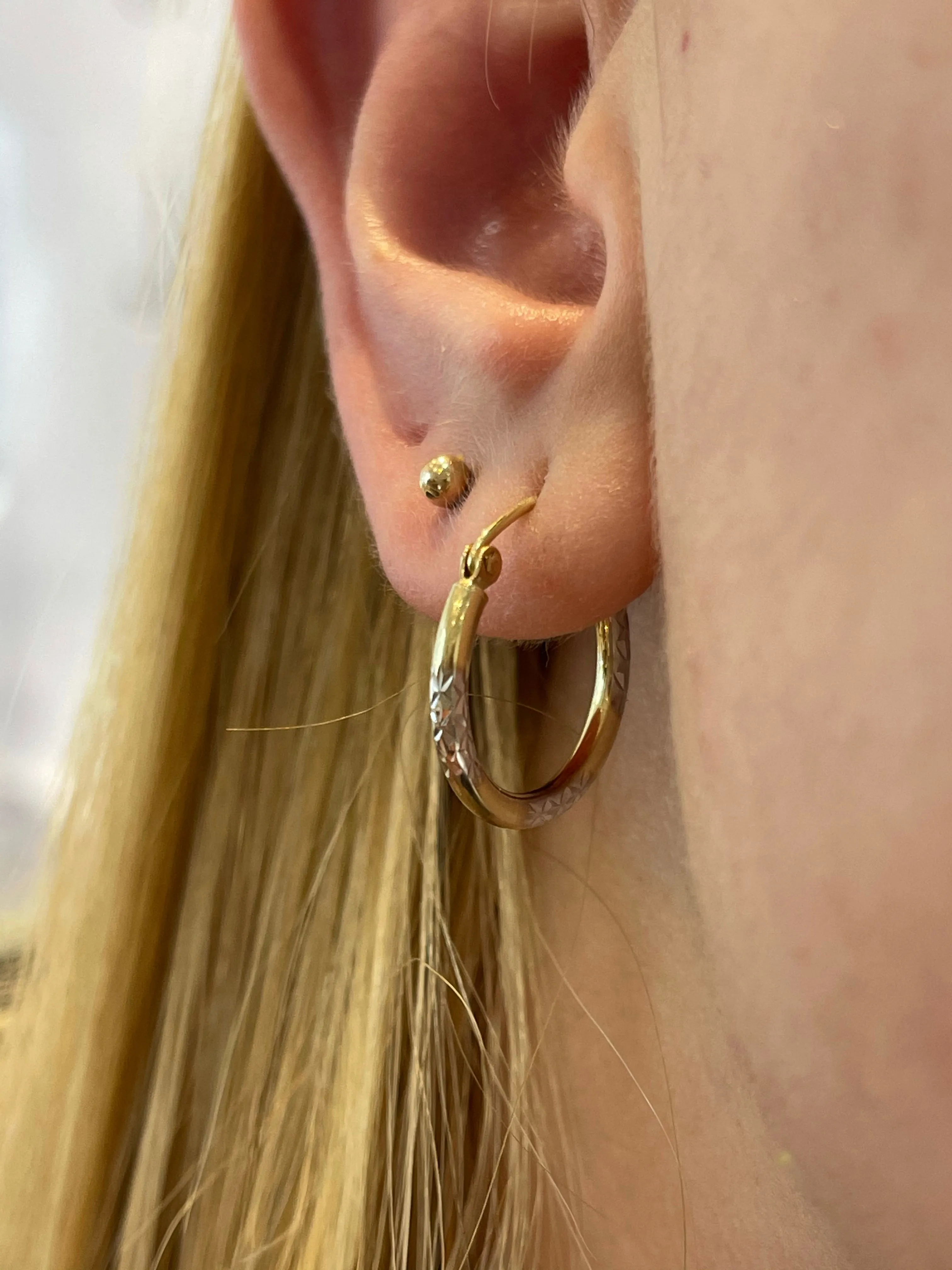 Carved Hoop Earrings - 63442/43/44