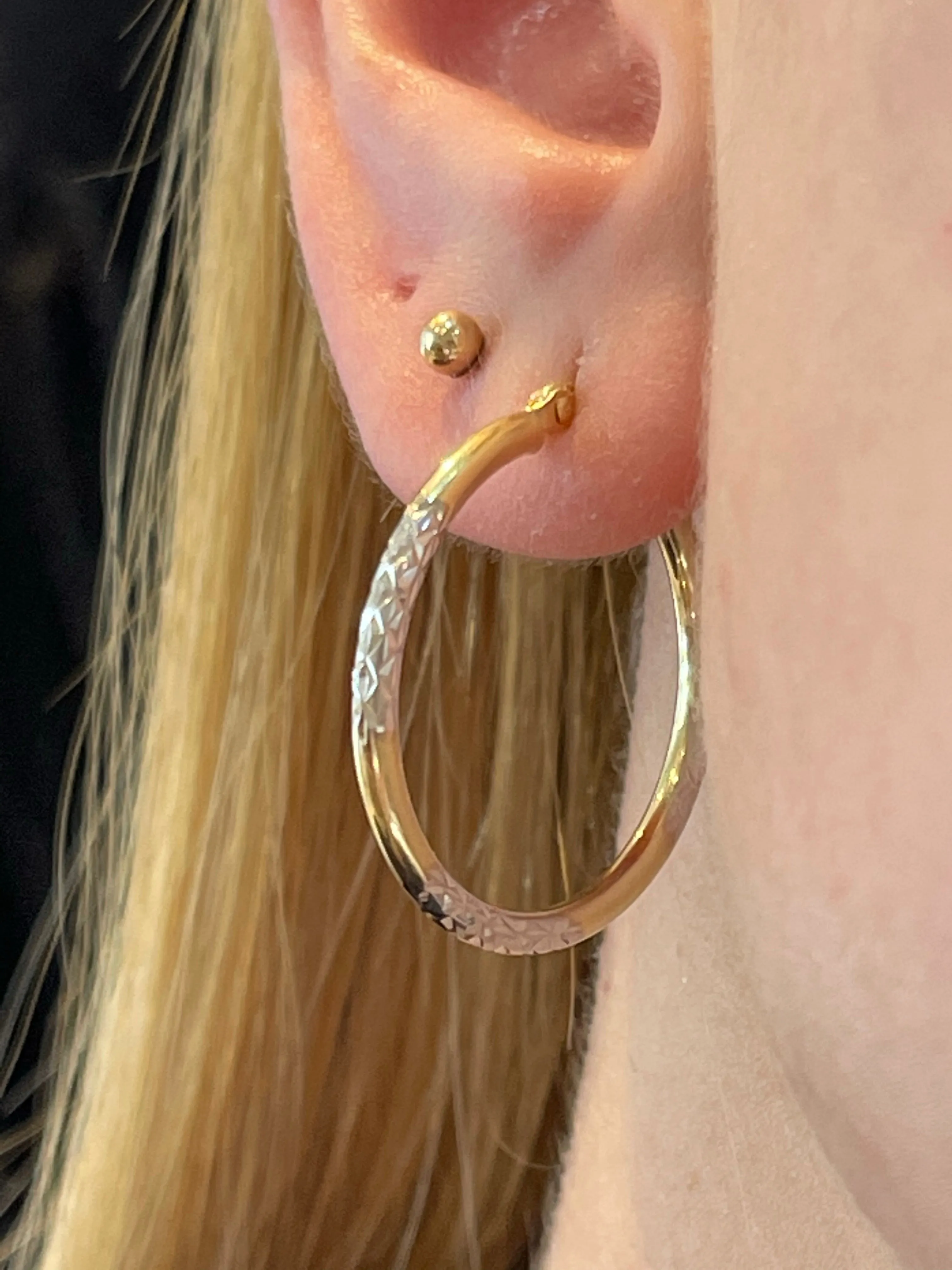 Carved Hoop Earrings - 63442/43/44