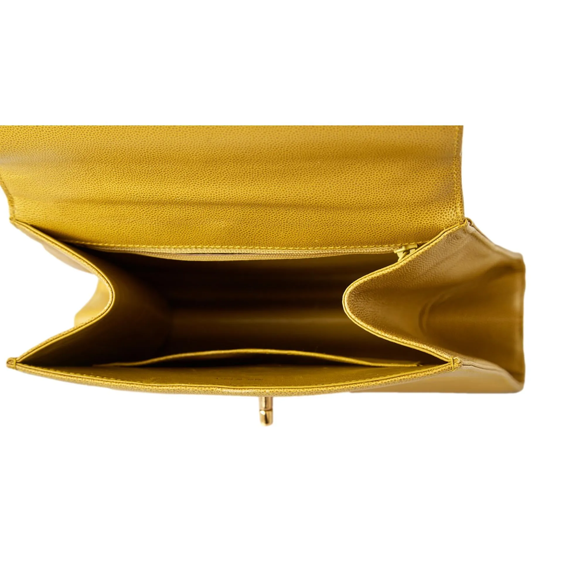 Chanel Chartreuse Caviar Leather Shoulder Bag
