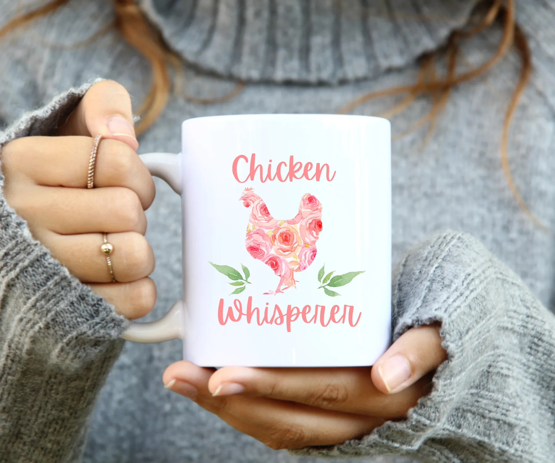 Chicken Whisperer Floral Mug