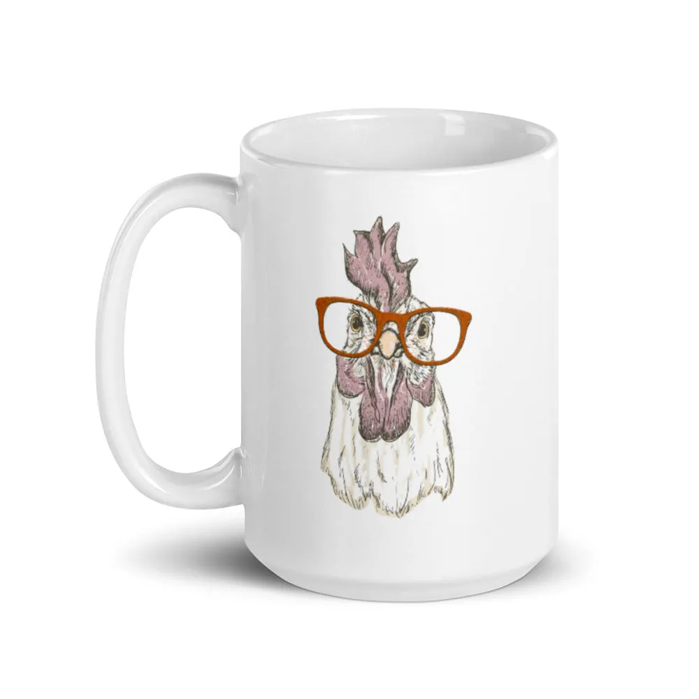 Chicken with Glasses Mug