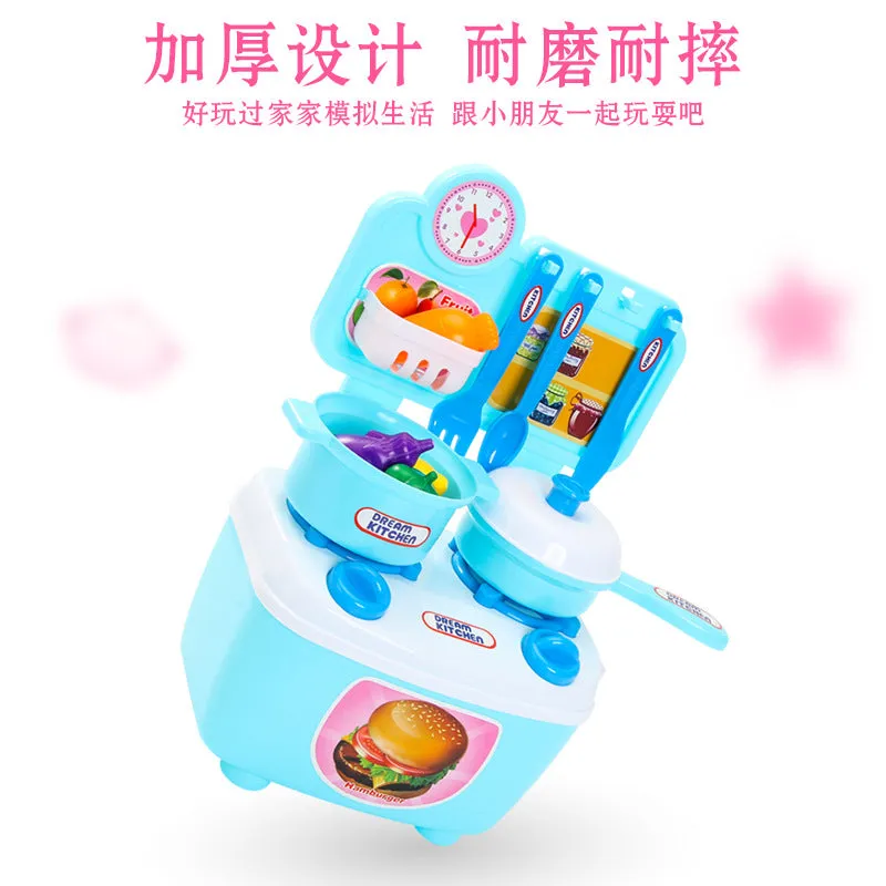 Children Simulation Kitchenware Pretend-game Small Tableware Toy Set blue