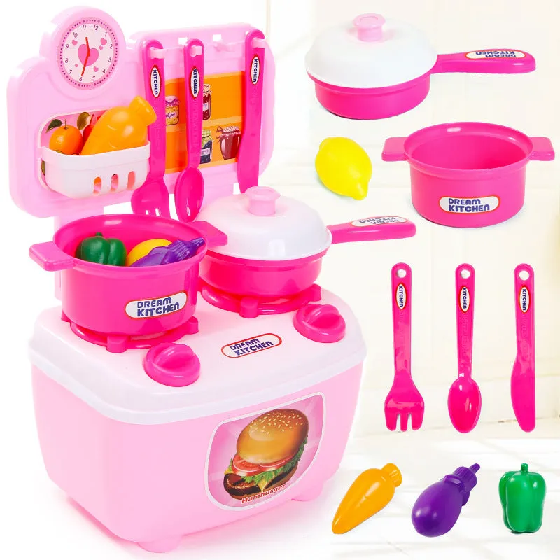 Children Simulation Kitchenware Pretend-game Small Tableware Toy Set blue