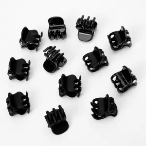 Claire's Matte Shiny Mini Hair Claws - Black, 12 Pack