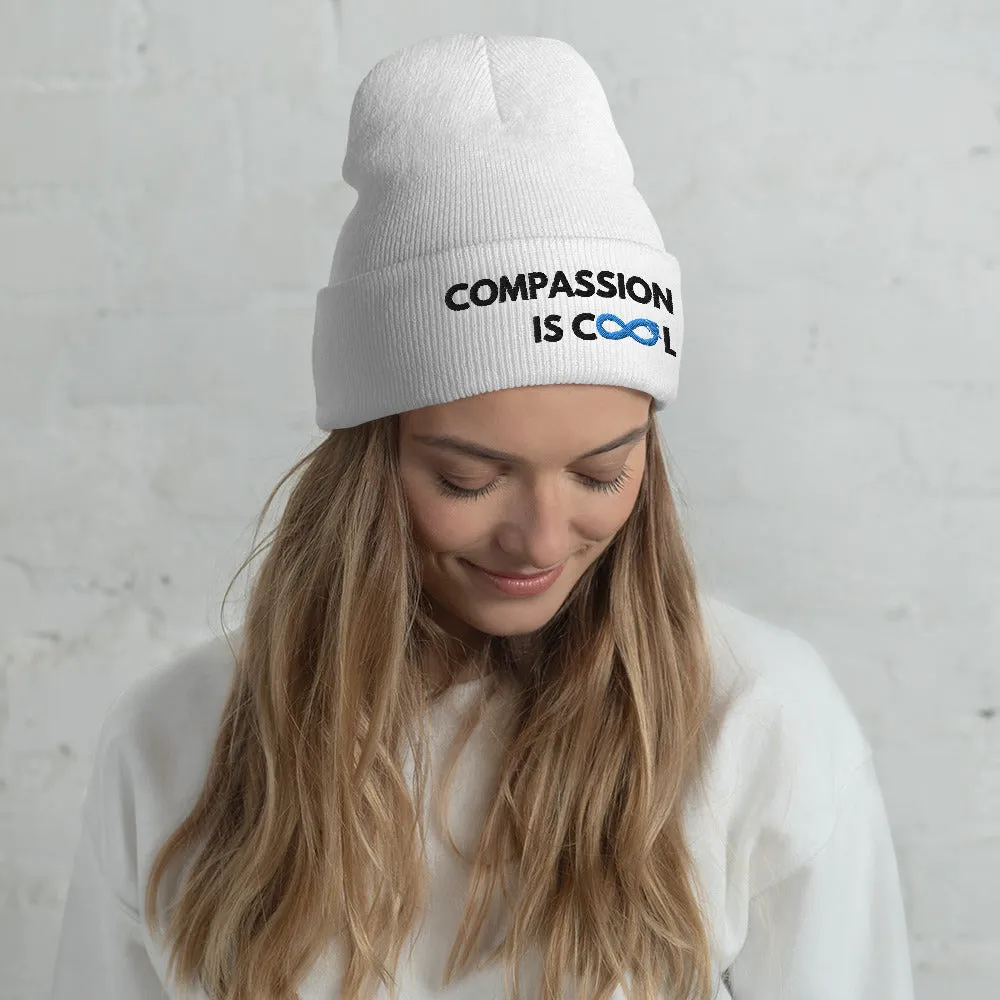 Compassion is Cool - Cuffed Beanie - Black Thread
