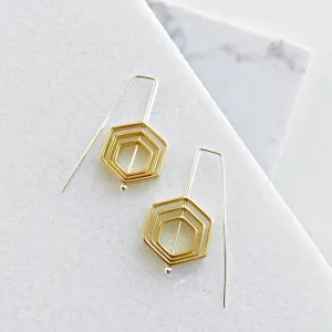 Concentric Hex Staple Earrings
