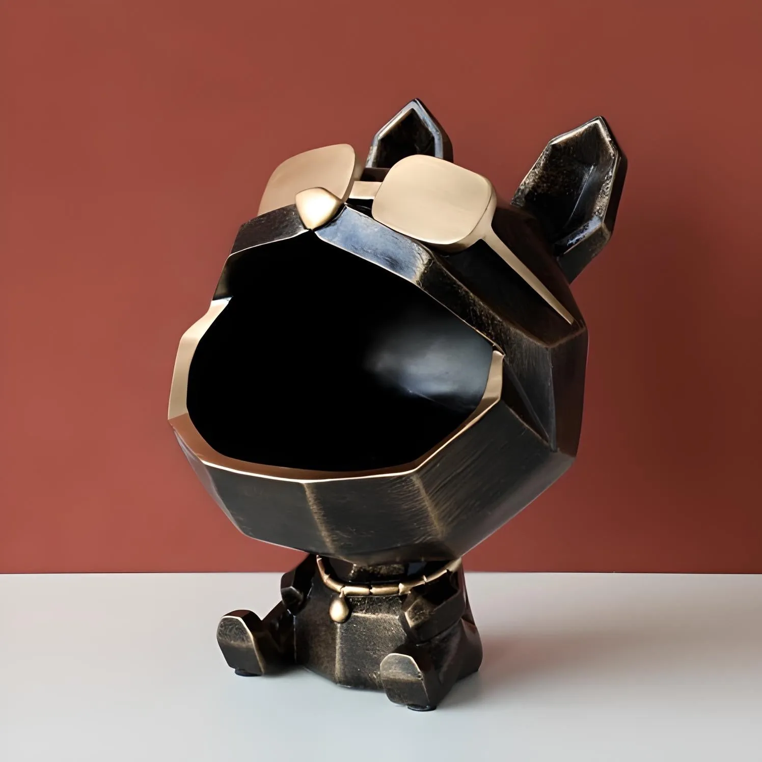Cool Dog Figurine Storage Box Decor