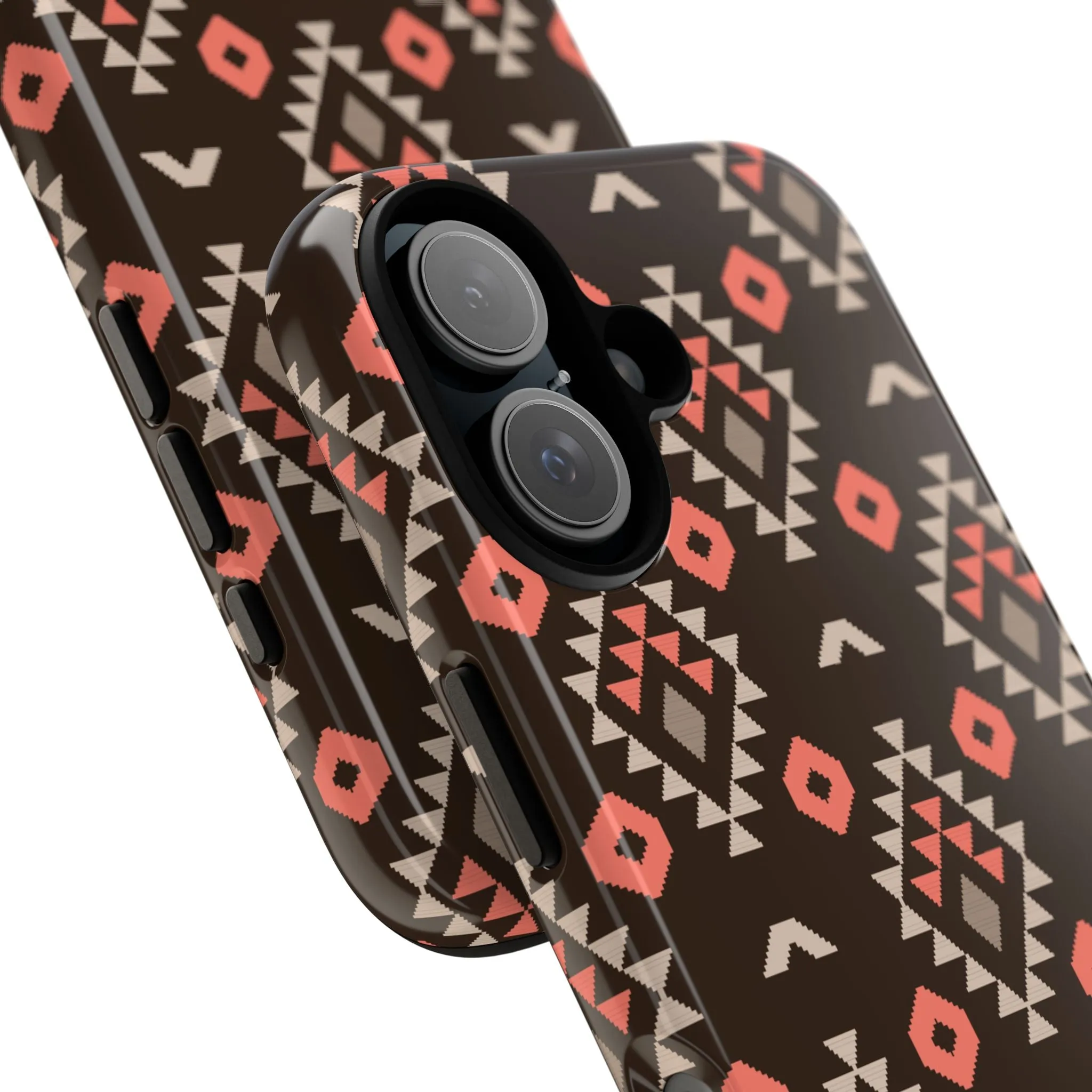 Coral/Brown Tough Cell Phone Case - Various Styles/Sizes