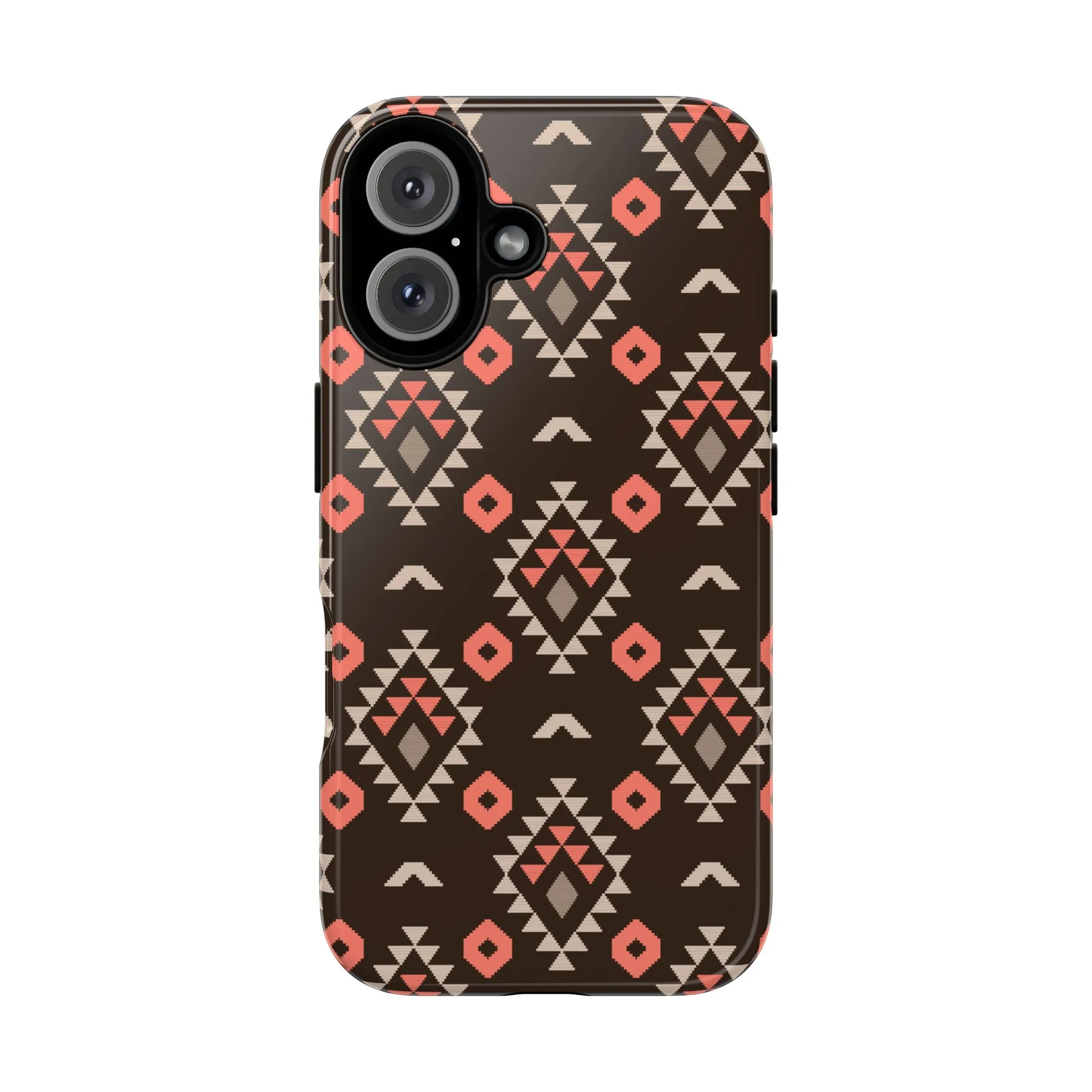 Coral/Brown Tough Cell Phone Case - Various Styles/Sizes