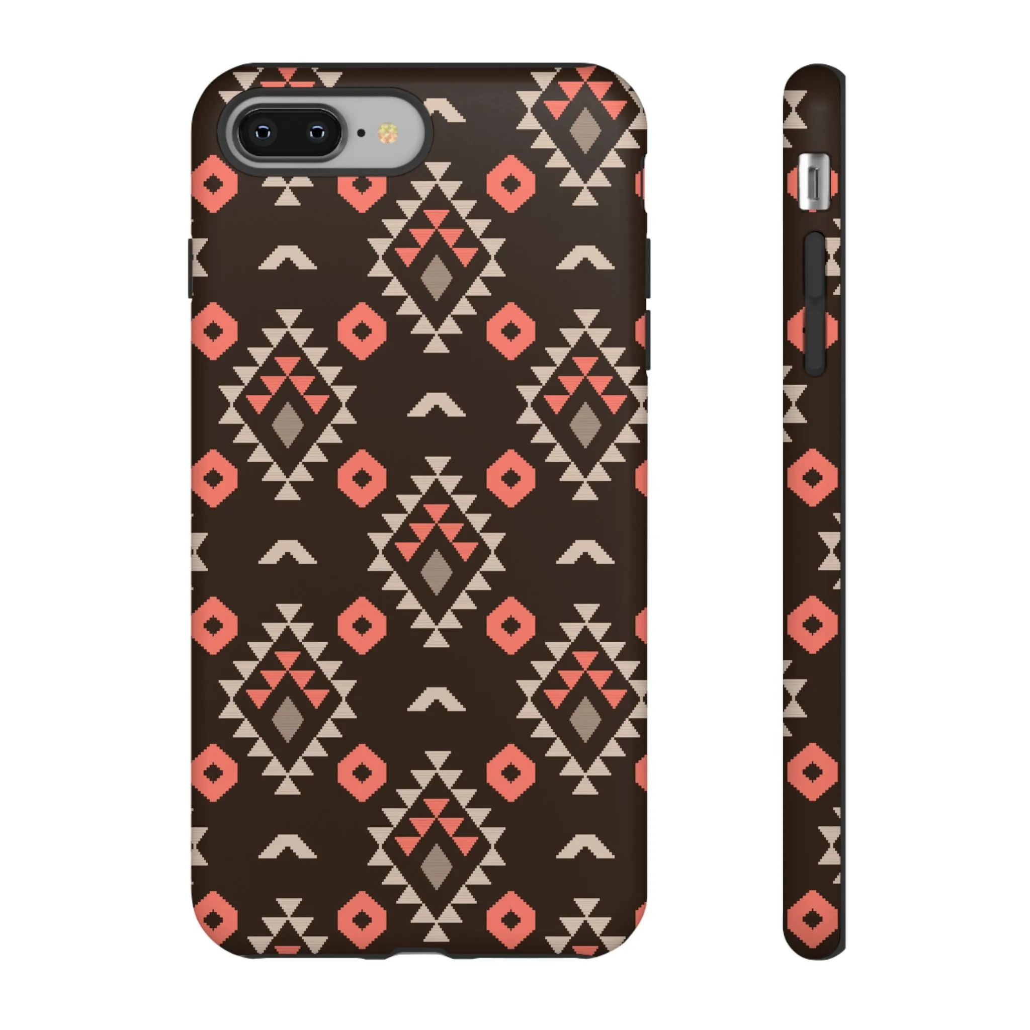 Coral/Brown Tough Cell Phone Case - Various Styles/Sizes
