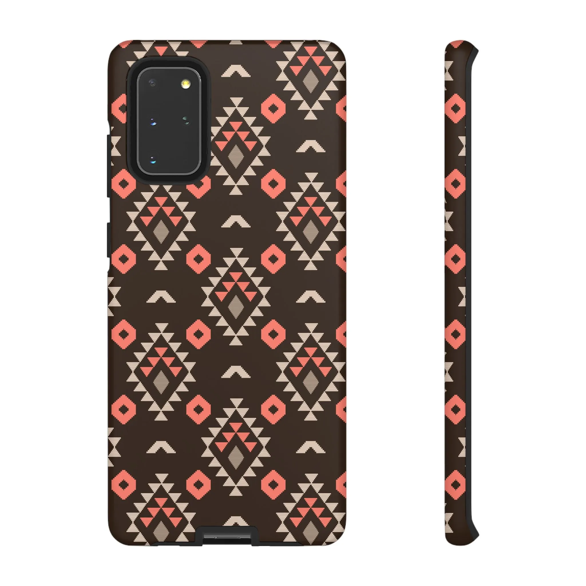 Coral/Brown Tough Cell Phone Case - Various Styles/Sizes