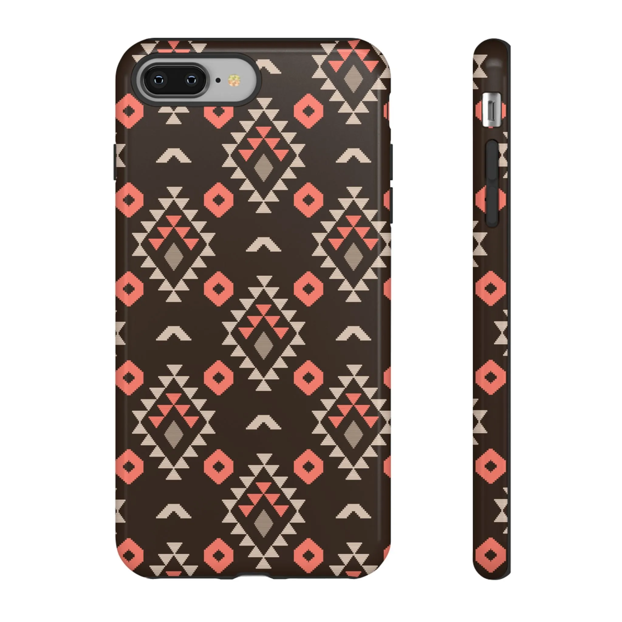 Coral/Brown Tough Cell Phone Case - Various Styles/Sizes
