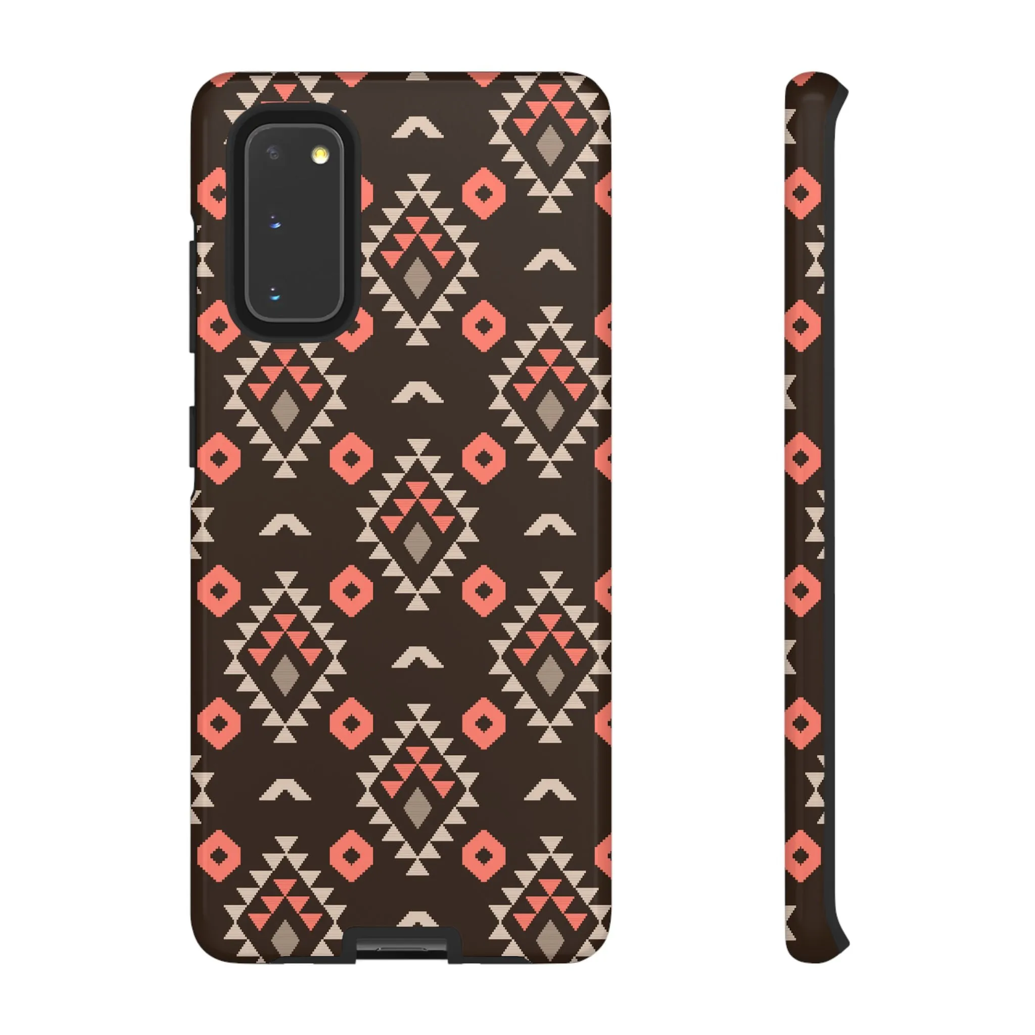 Coral/Brown Tough Cell Phone Case - Various Styles/Sizes
