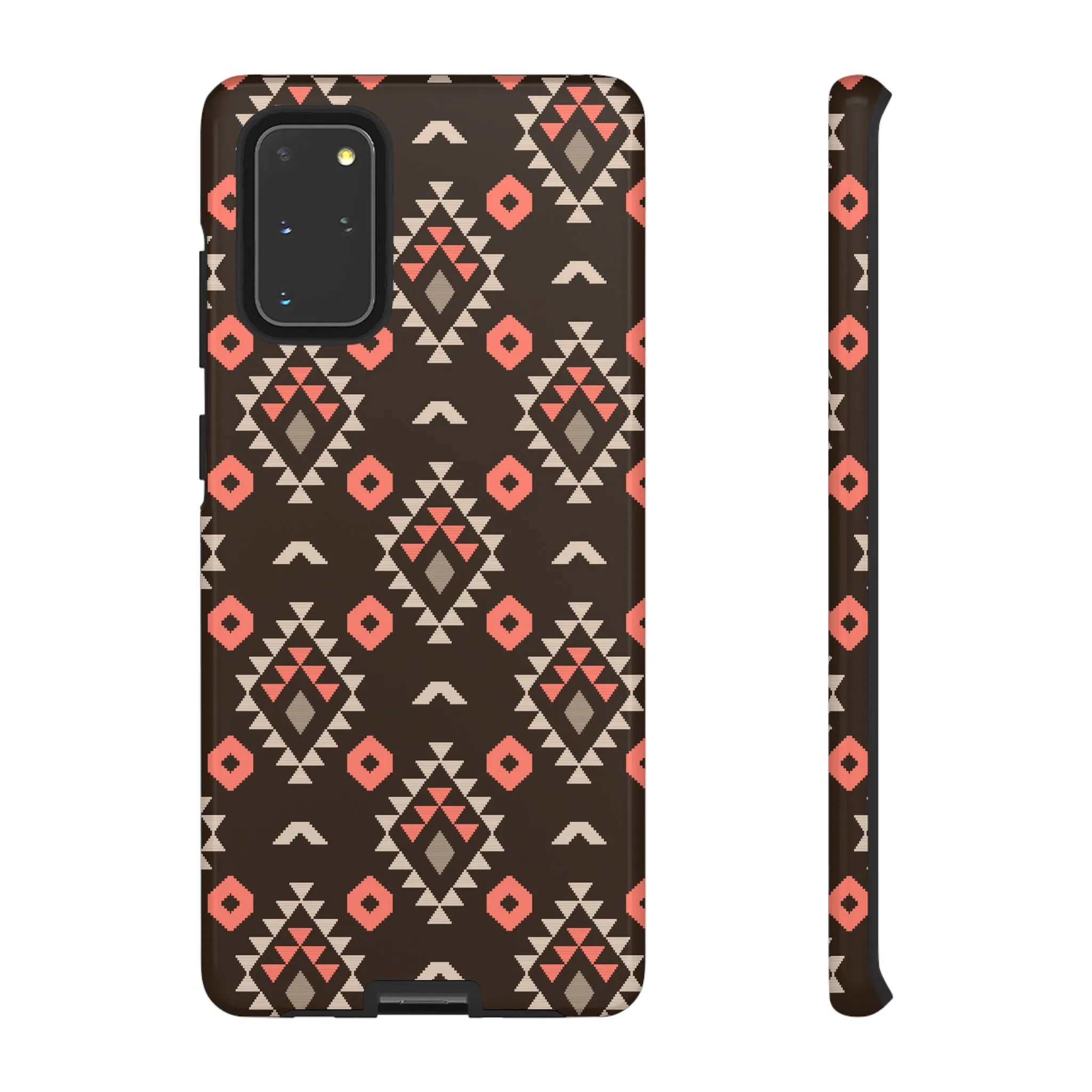 Coral/Brown Tough Cell Phone Case - Various Styles/Sizes