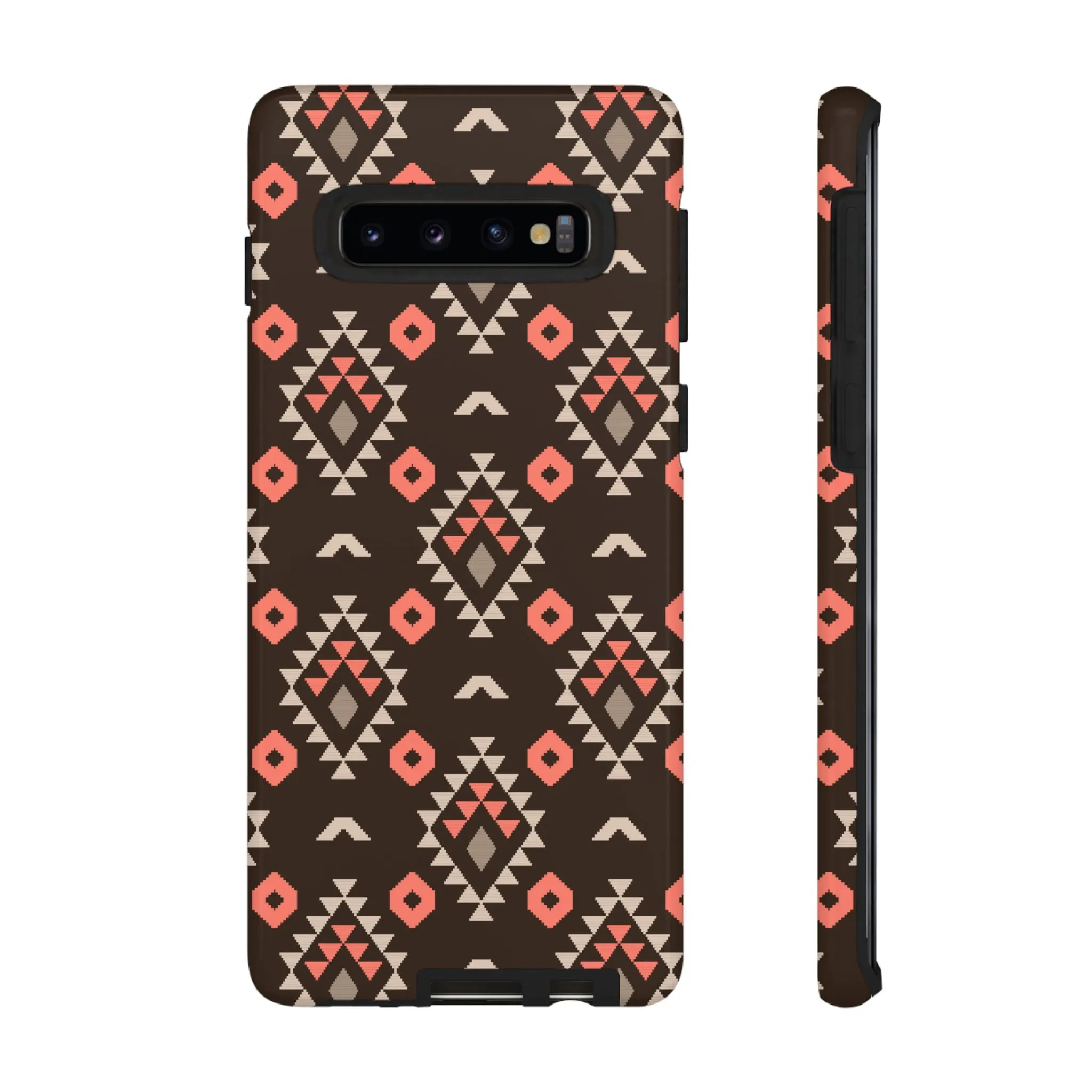 Coral/Brown Tough Cell Phone Case - Various Styles/Sizes