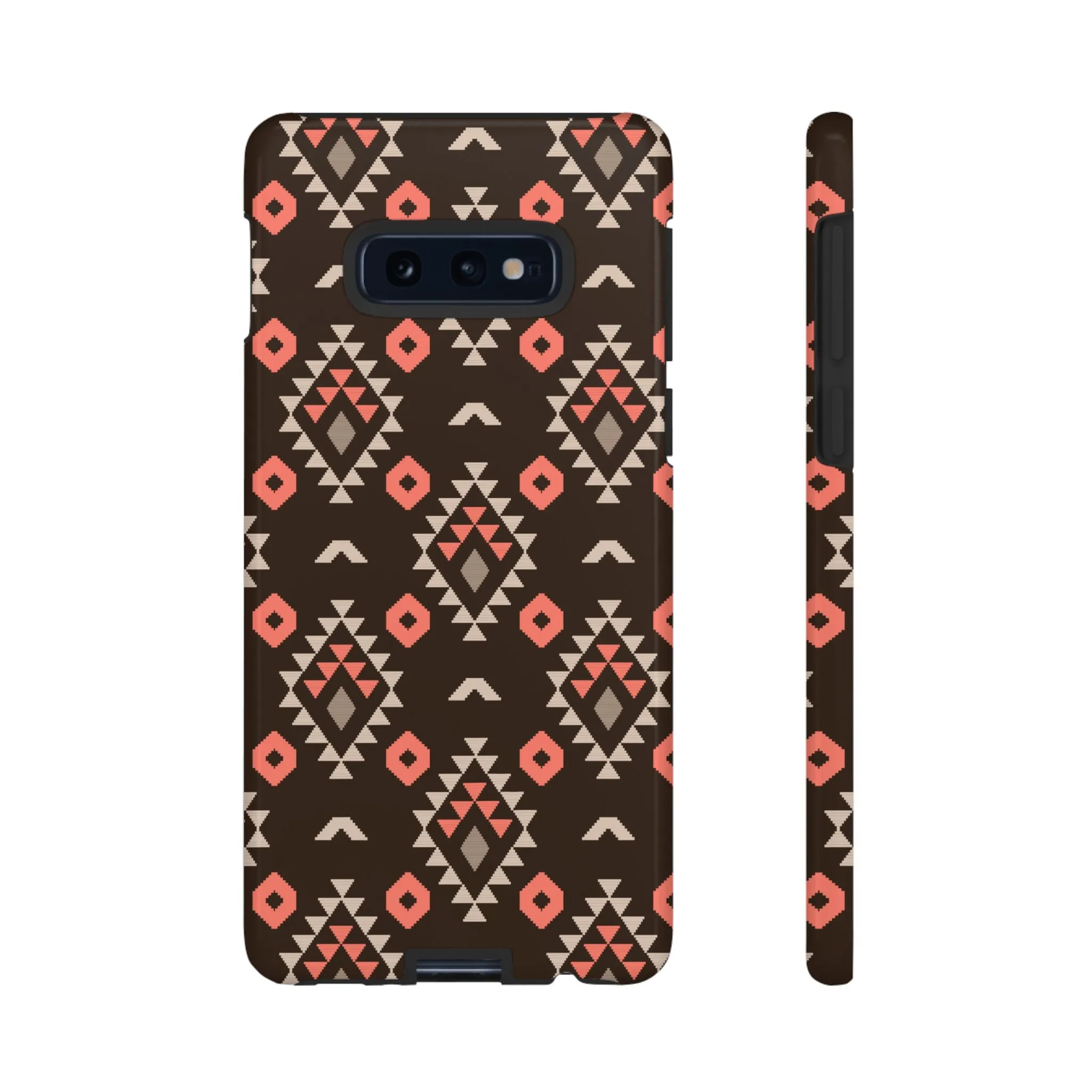 Coral/Brown Tough Cell Phone Case - Various Styles/Sizes