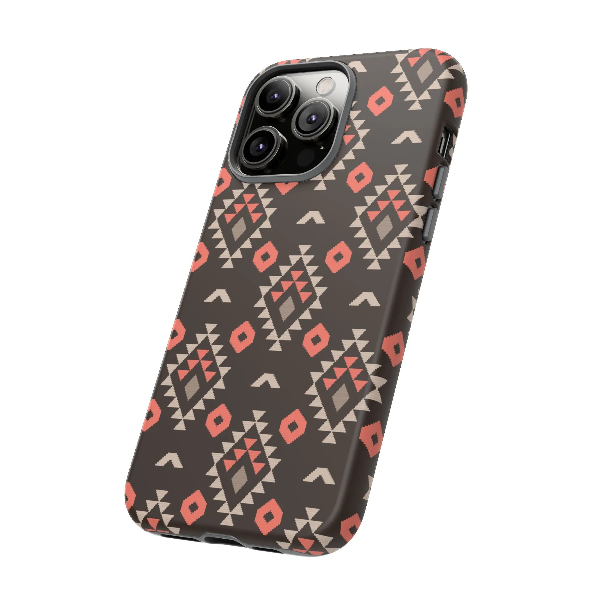 Coral/Brown Tough Cell Phone Case - Various Styles/Sizes