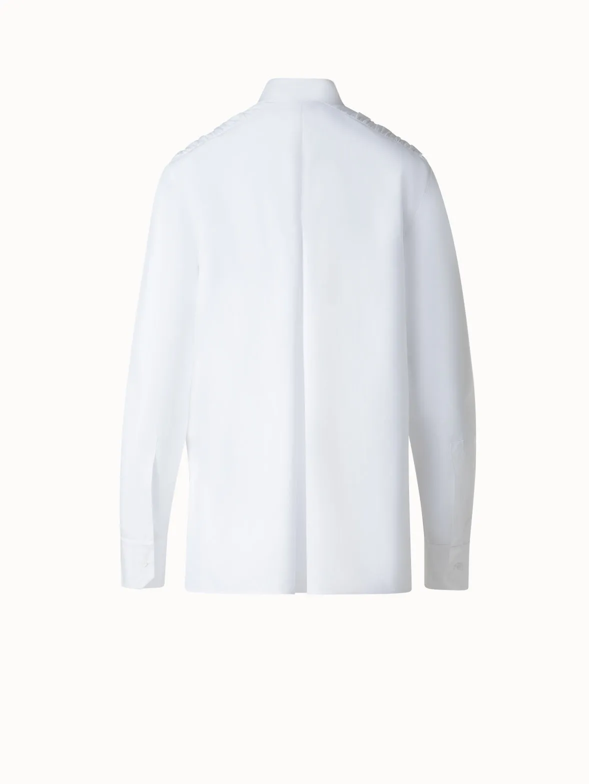 Cotton Blouse with Gathered Shoulder Detail