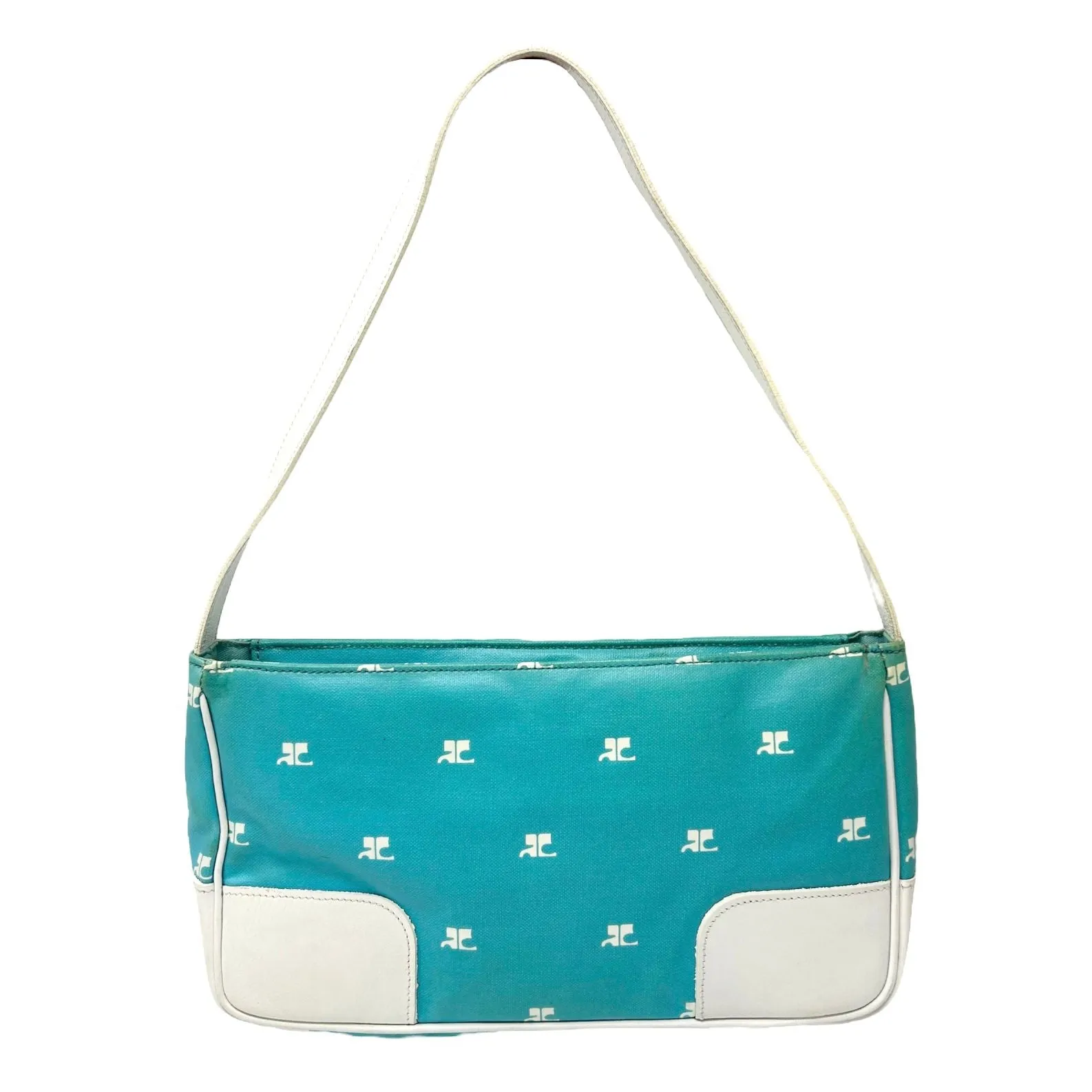 Courreges Blue Logo Shoulder Bag