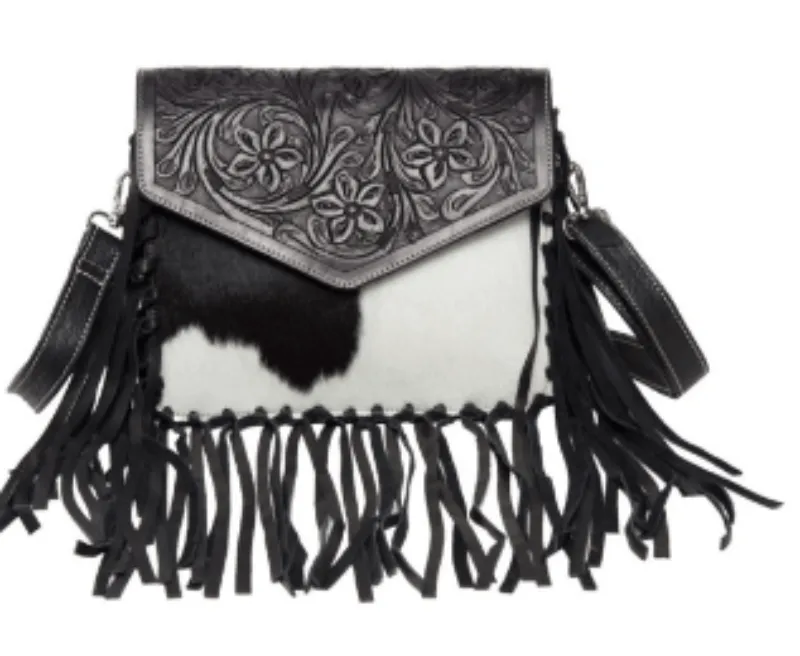 Cowhide Handbag with Fringe