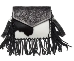 Cowhide Handbag with Fringe