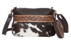 Cowhide Handbag with Leather Plaiting