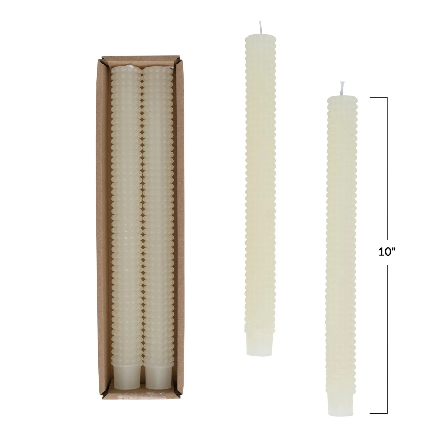 Cream Hobnail Tapers