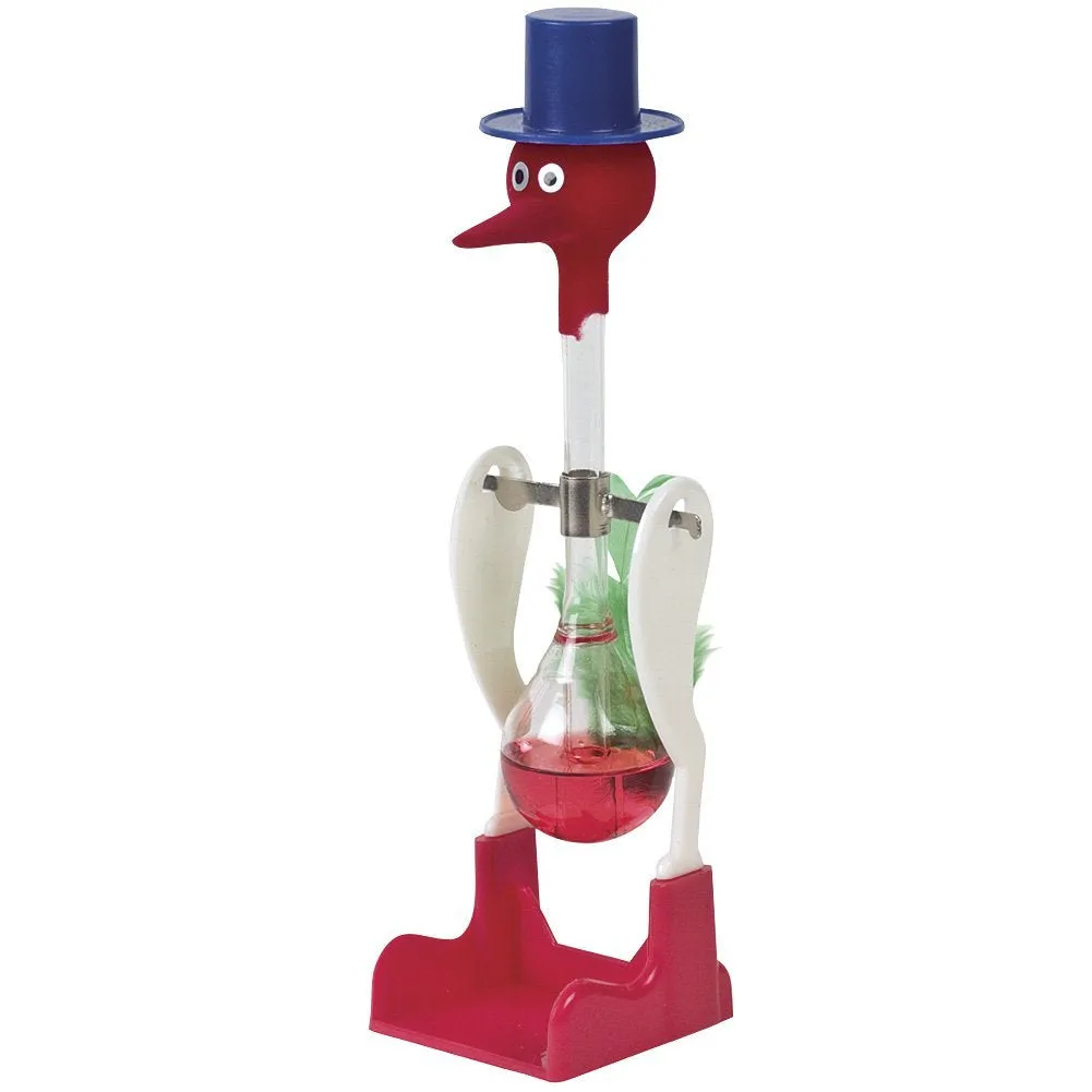 Creative Non-Stop Liquid Drinking Glass Lucky Bird Funny Duck Drink Water Desk Toy Perpetual Motion green