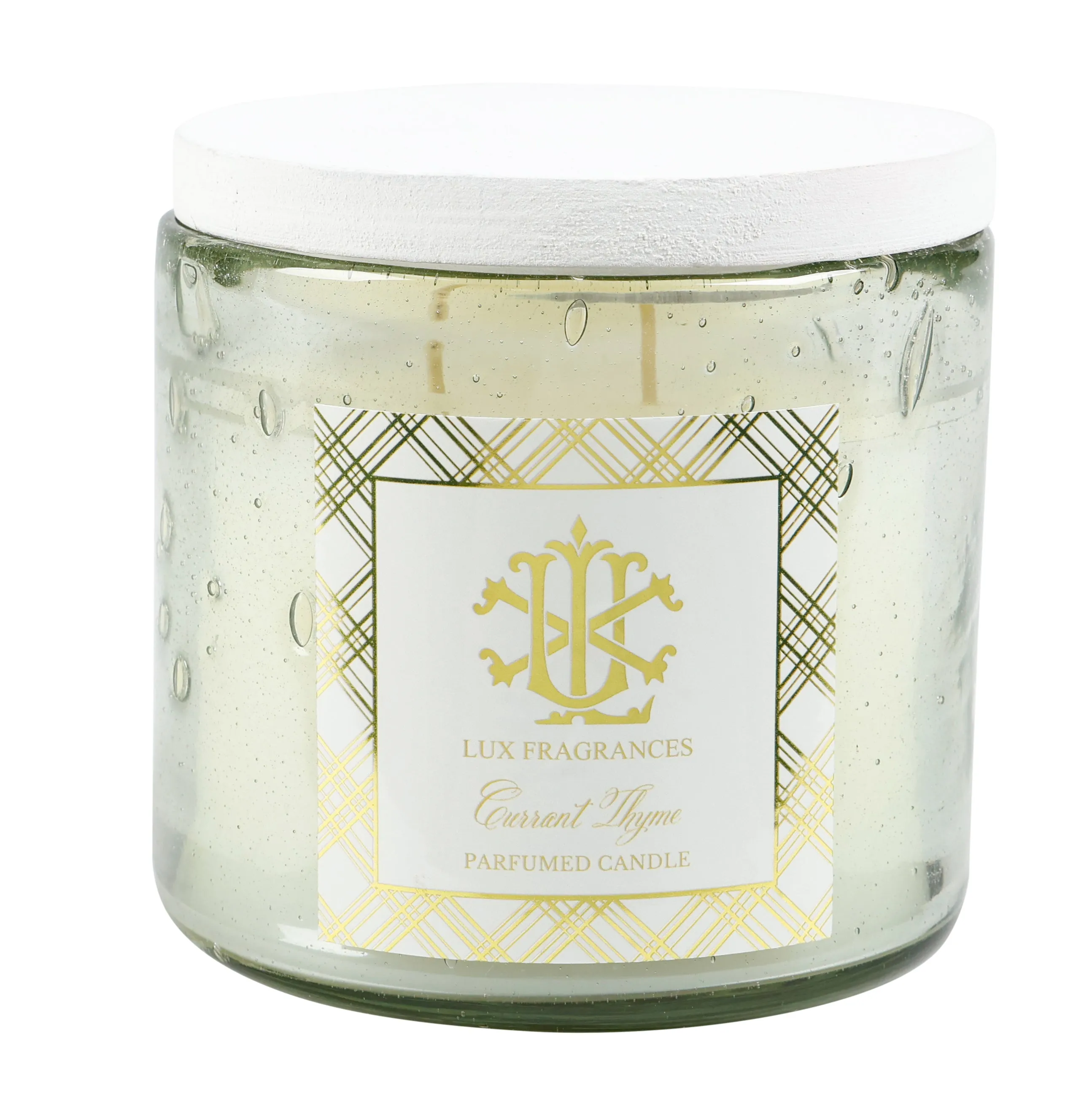Currant Thyme 12oz Clear Glass with White Lid Candle min 3