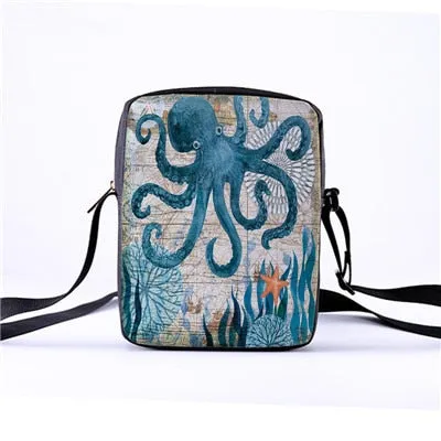 Custom pattern men's and women's diagonal shoulder bag printing cartoon turtle children's Messenger bag casual cool pattern