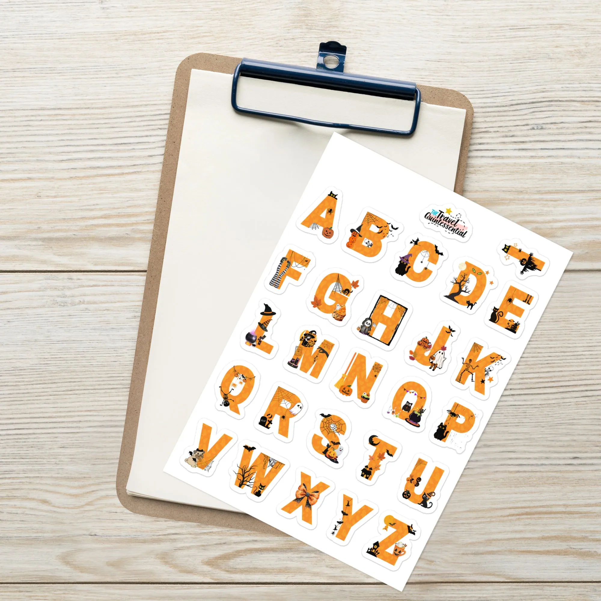 Cute Alphabets Halloween Glossy Stickers AHW0001