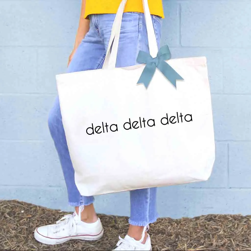 Delta Delta Delta Tote Bag with Bow in Sorority Color