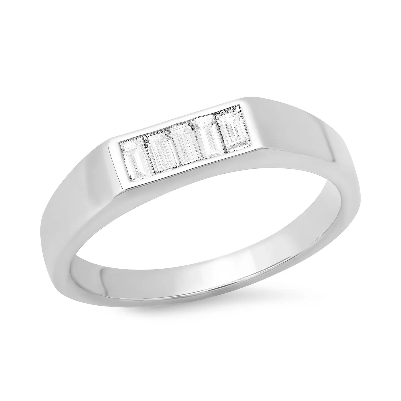 Diamond Baguette Staple Ring