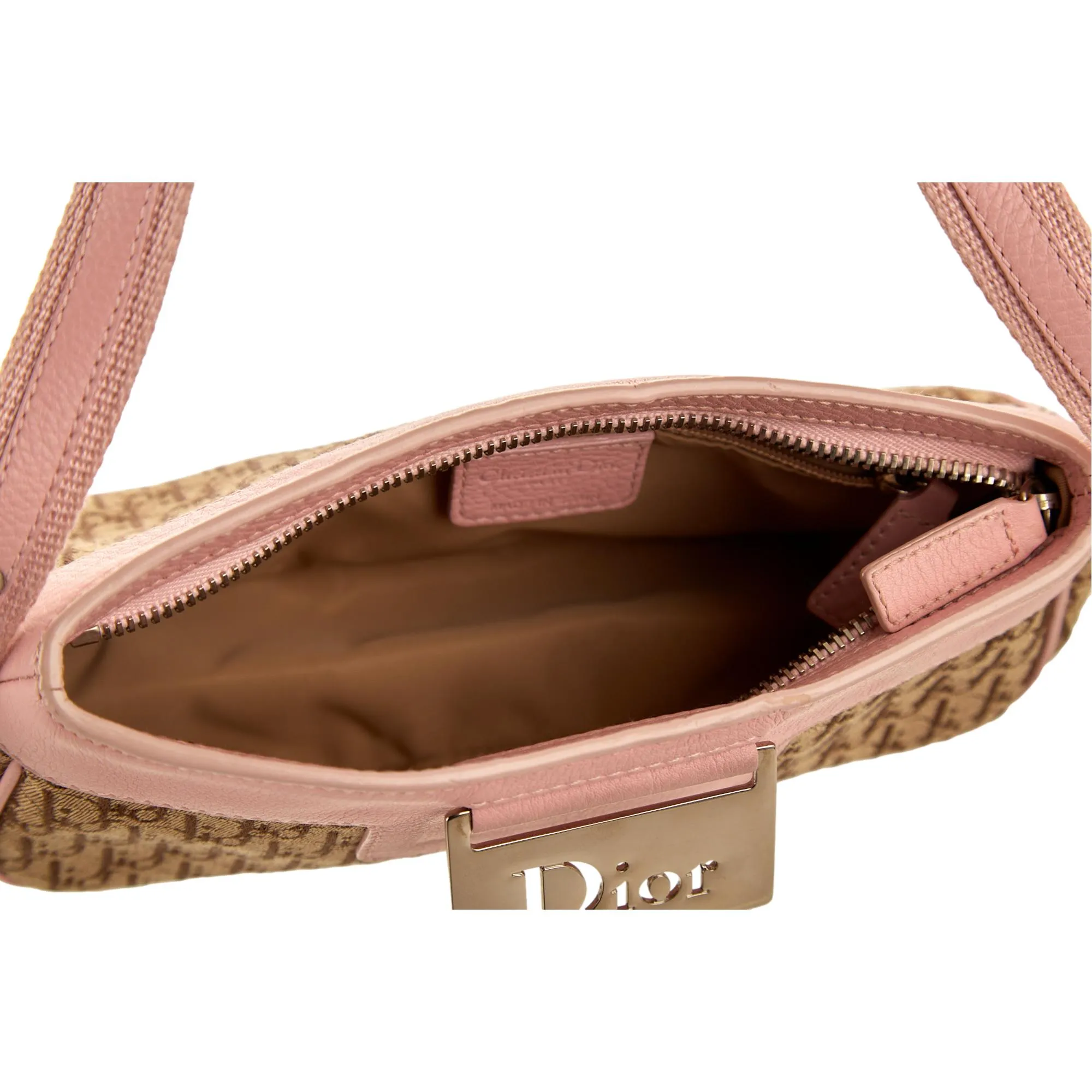 Dior Pink Logo Plaque Mini Shoulder Bag
