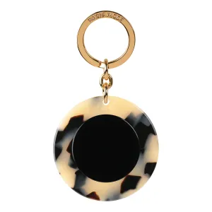 Disc Double Light Tortoiseshell Keyring