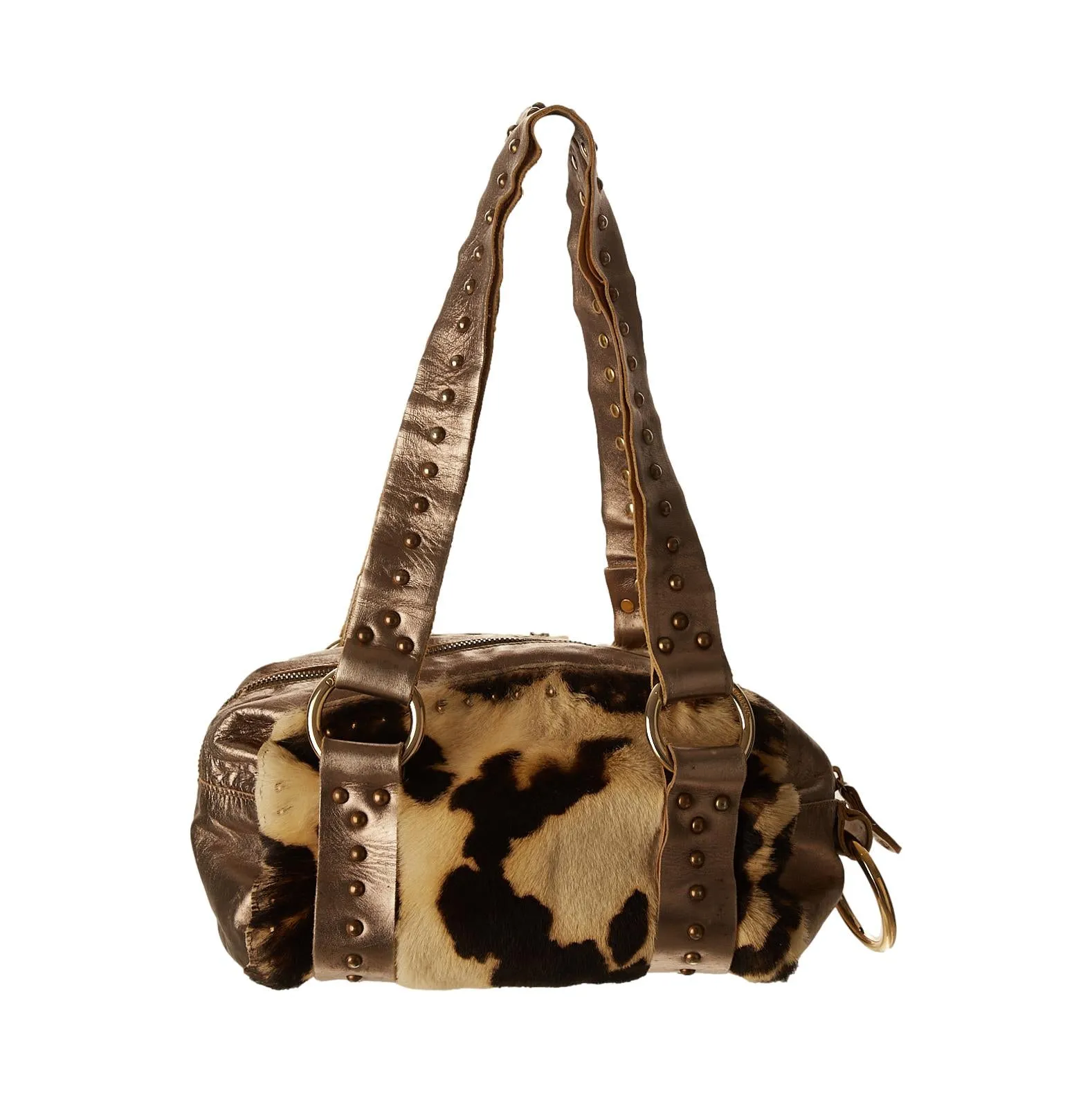 Dolce & Gabbana Studded Calf Hair Shoulder Bag